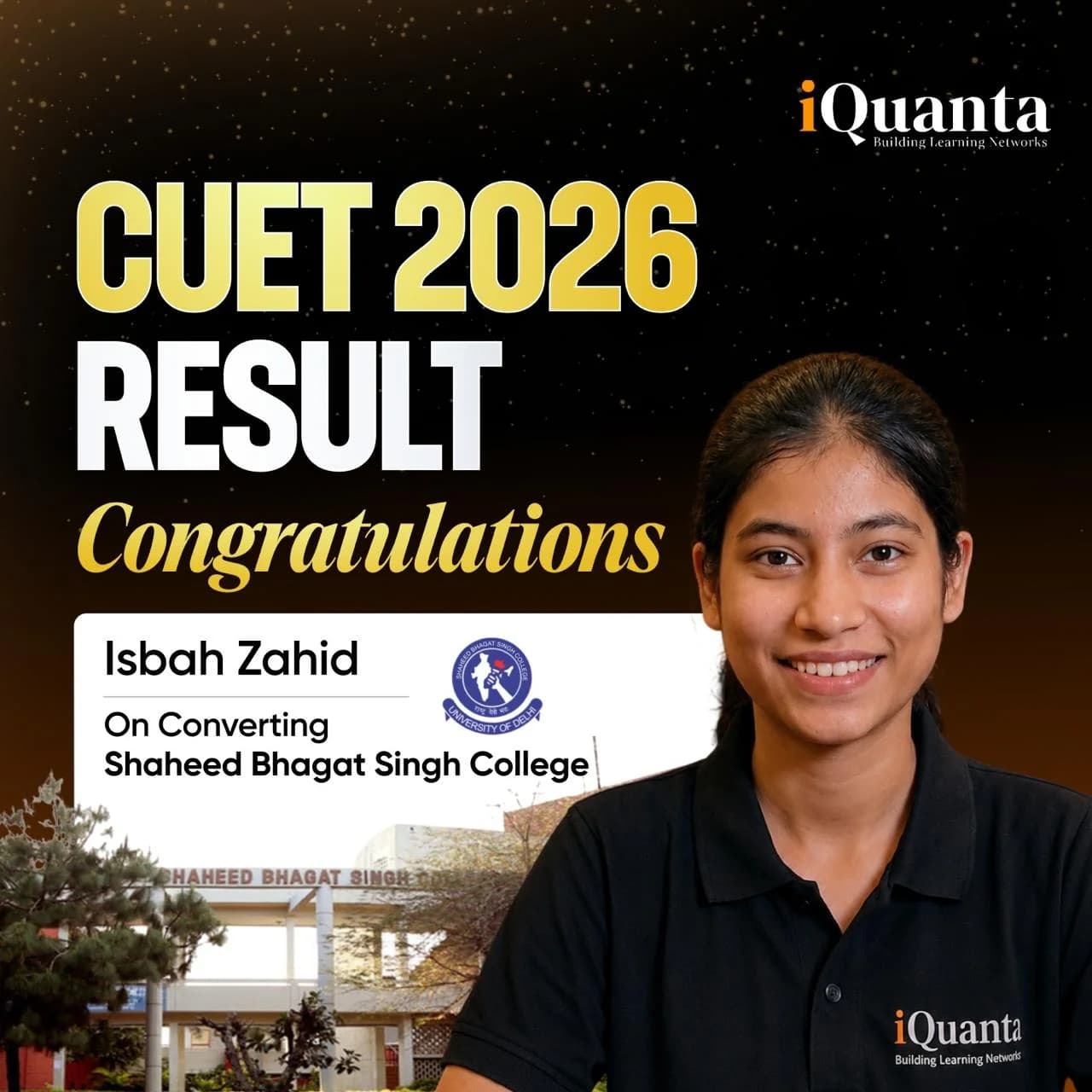 Isbah Zahid - iQuanta CUET Topper