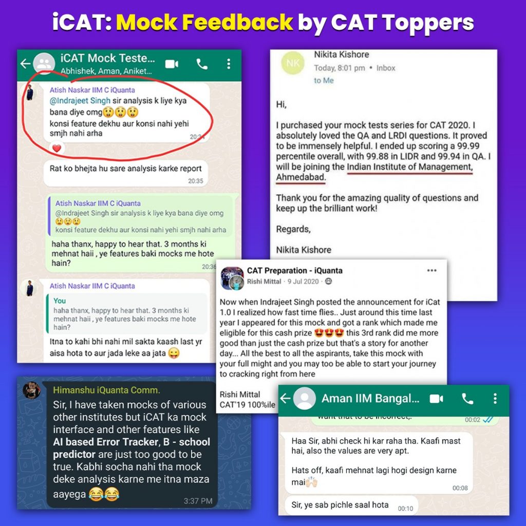 iCAT Mocks feedback