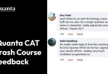 iQuanta CAT Course Feedback by Students (From Last Night) iQuanta CAT Course Reviews