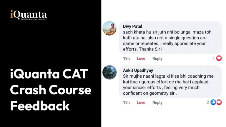 iQuanta CAT Course Feedback by Students (From Last Night)