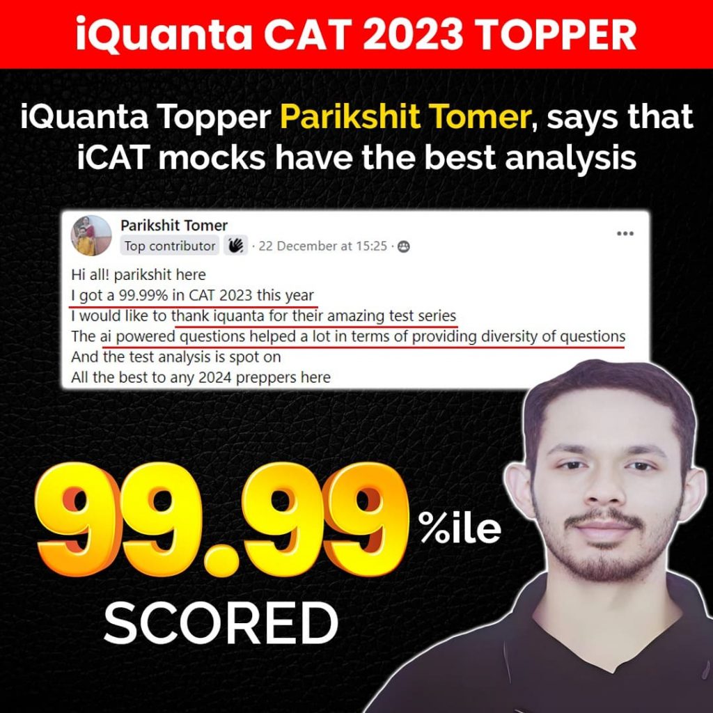 CAT 2023 Topper Parikshit