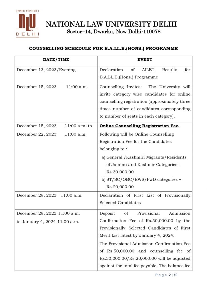 NLU Delhi Admission Process

