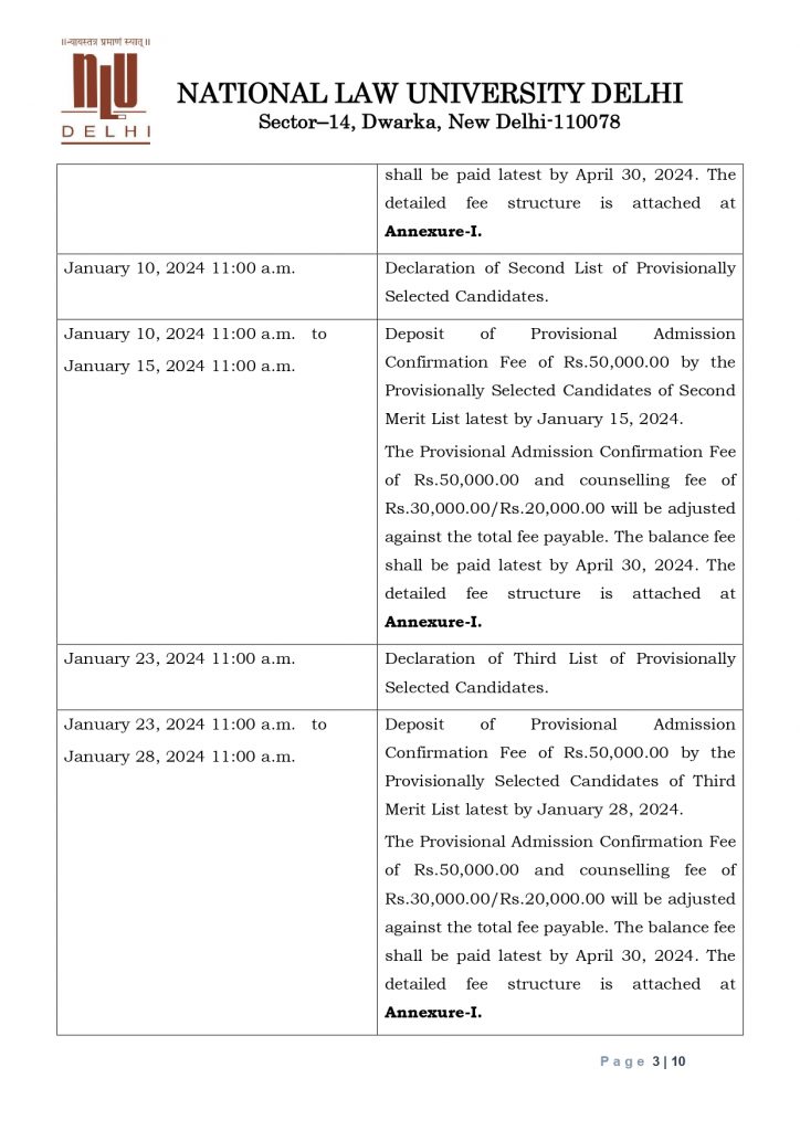 NLU Delhi Counselling process