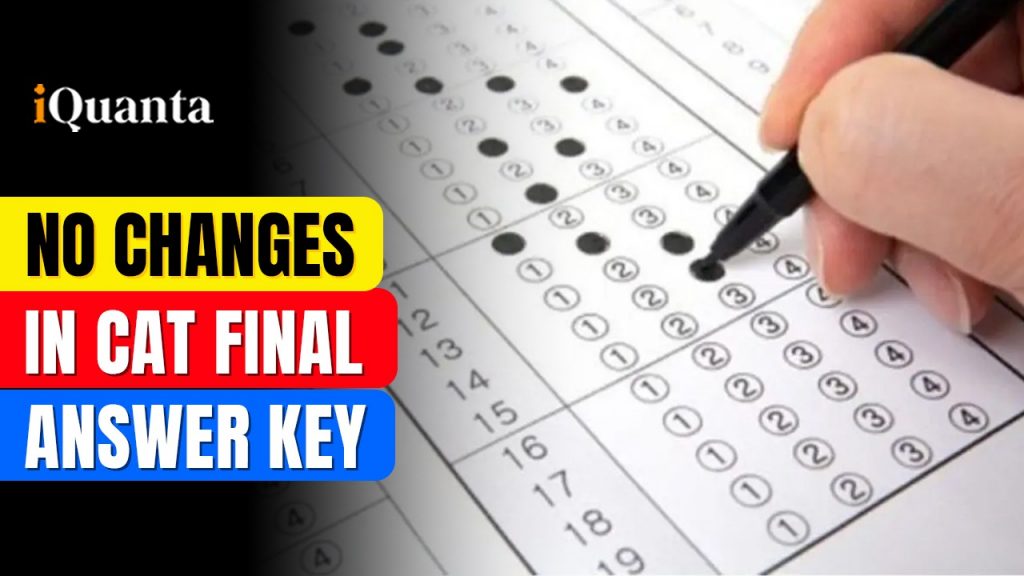 No Changes in CAT Final Answer Key 2024 - iQuanta