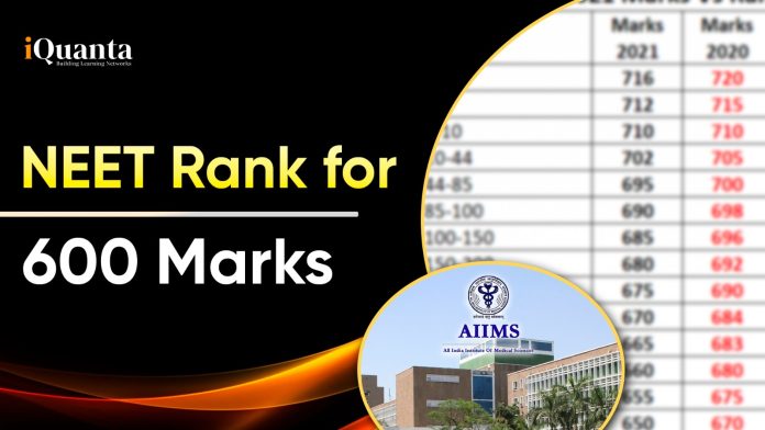 NEET Rank for 600 Marks