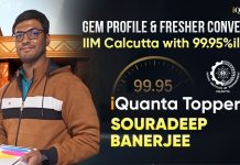 CAT Topper Souradeep Banerjee Converts IIM Calcutta in His First Attempt with 99.95%ile CAT Topper Souradeep Banerjee converted IIM Calcutta with 99.95%ile