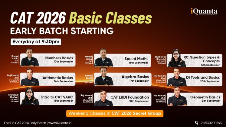 CAT 2026 Early Batch Basic Series Classes Starting From 13 September ...