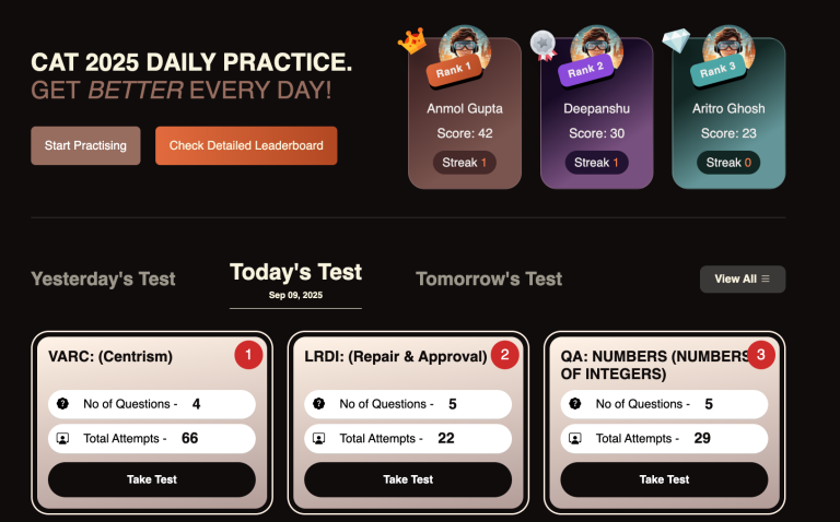CAT 2025 Daily Targets Revealed – iQuanta’s New Practice Tool for CAT ...