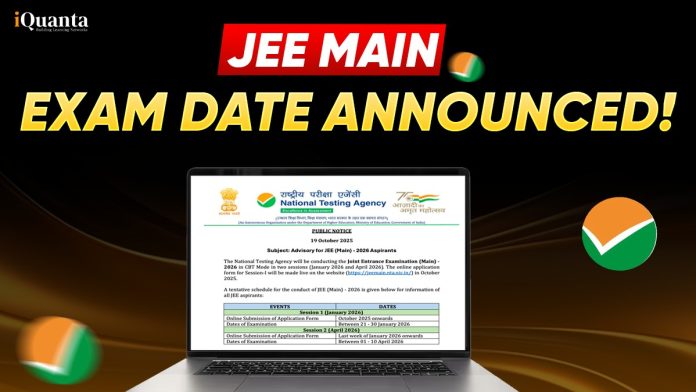 JEE Main 2026 Exam Date Announced