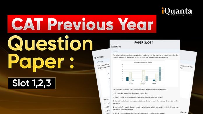 CAT Previous Year Question papers - Slot-wise CAT Previous Year Question papers - Slot-wise