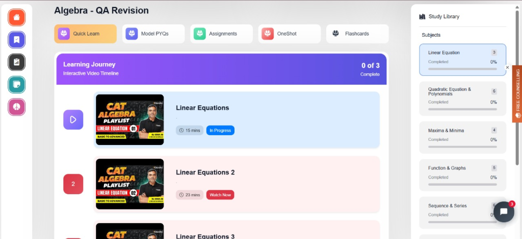 iQuanta's CAT Revision Tool