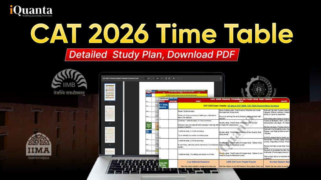 CAT Time Table - Detailed Study Plan for Each Week, Download PDF Now ...