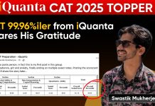 CAT 2025 Topper Swastik Mukherjee Scored 99.96%ile -Check Success Story of an iQuanta Student CAT Topper - Swastik Mukherjee