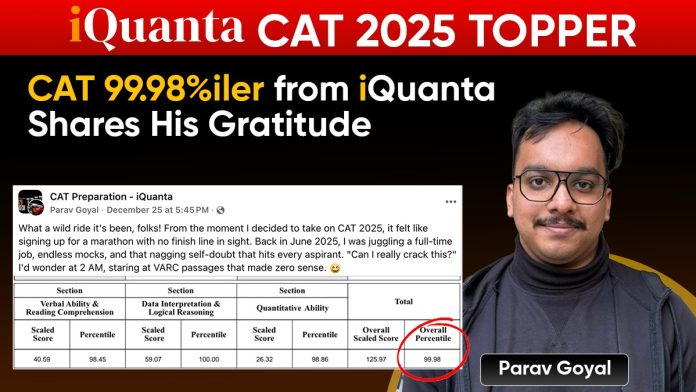 CAT Topper - Parav Goyal