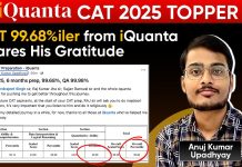 CAT 2025 Topper Secures 99.68%ile in Just 6 Months of CAT Preparation with iQuanta CAT Topper