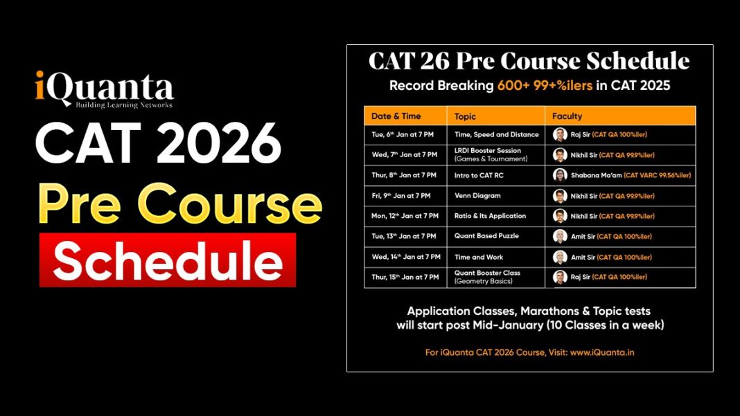 iQuanta CAT 2026 Pre Course Schedule - CAT Mega Batch Launched! - iQuanta