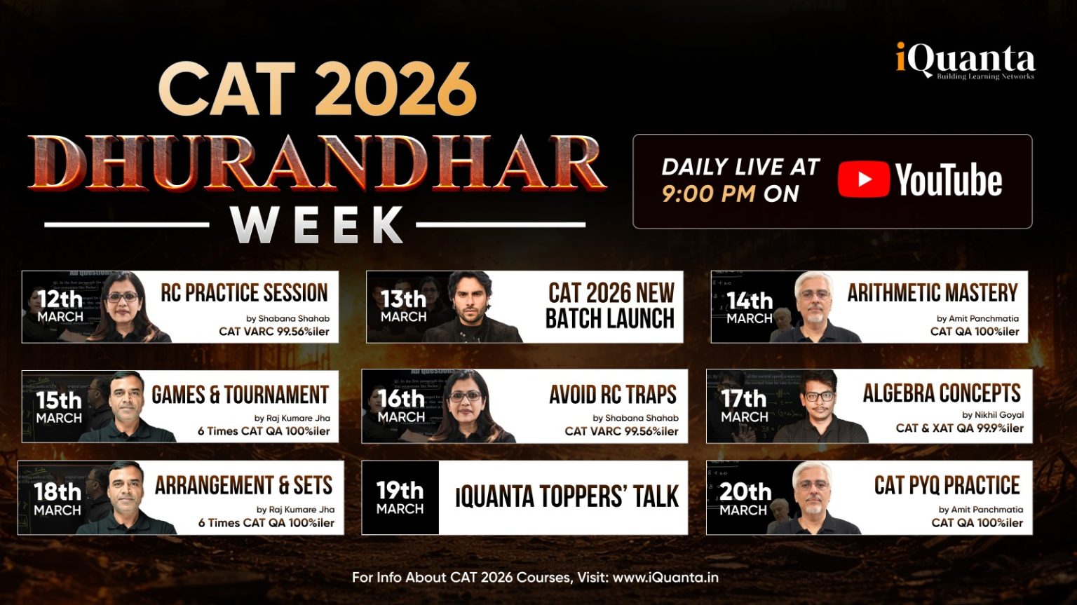 CAT 2026 Dhurandhar Week by iQuanta ! - iQuanta