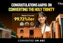 Meet iQuanta Student Aarya Chandel Who Successfully Converted the Holy Trinity: IIM Ahmedabad, IIM Bangalore & IIM Calcutta CAT Topper Arya Chandel