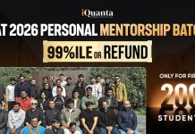 CAT 2026 Personal Mentorship Batch by iQuanta: 99%ile or Refund? CAT 2026 Personal Mentorship Batch