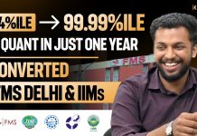 From 54%ile to 99.99%ile in Quant: How iQuanta Student Converted FMS Delhi & IIMs (LKSI) CAT Topper