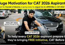 iQuanta Founder & CEO, Indrajeet Sir Announces Jaguar XJL & BMW Bike for CAT 2026 Topper CAT 2026